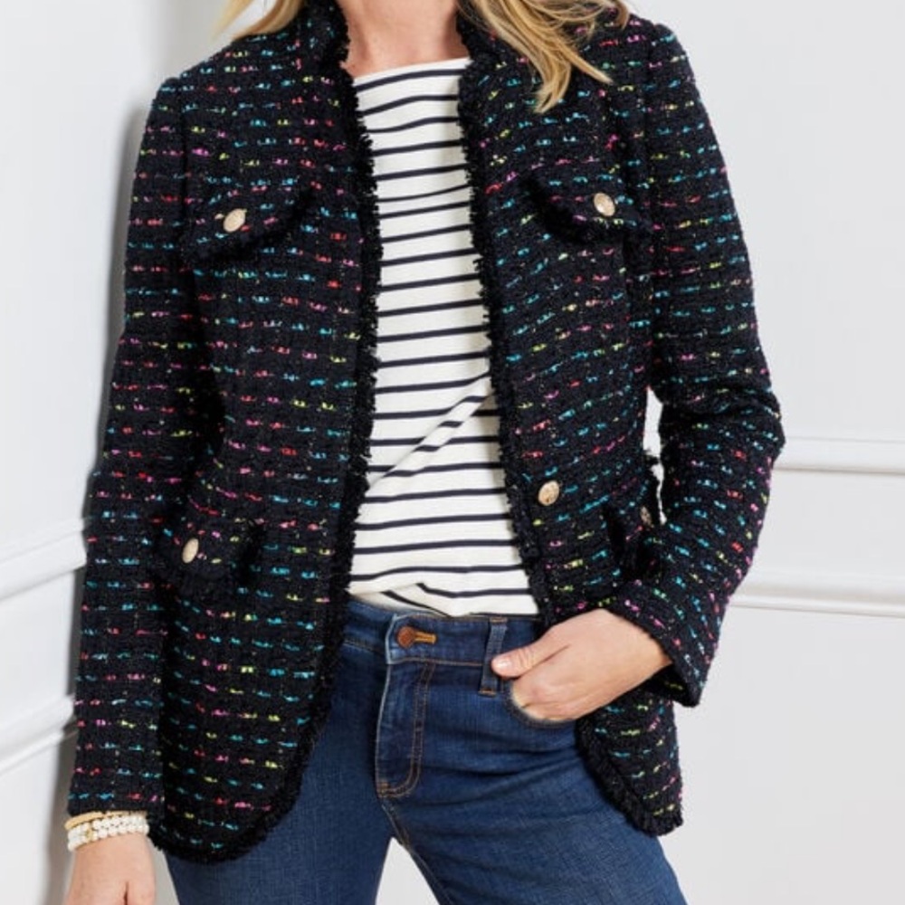 Talbots Rainbow Tweed Blazer